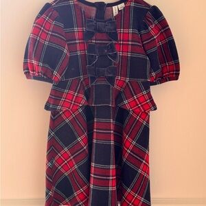 Janie and Jack Red and Black Plaid Formal Dress